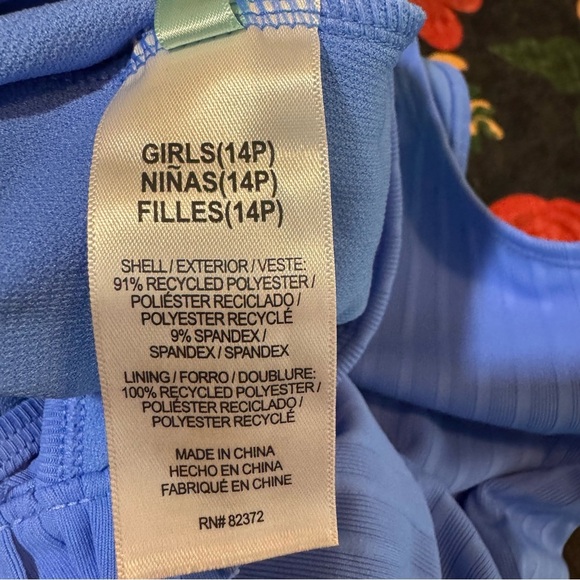 NWT Blue Striped One-Piece Swimsuit - Picture 5 of 5